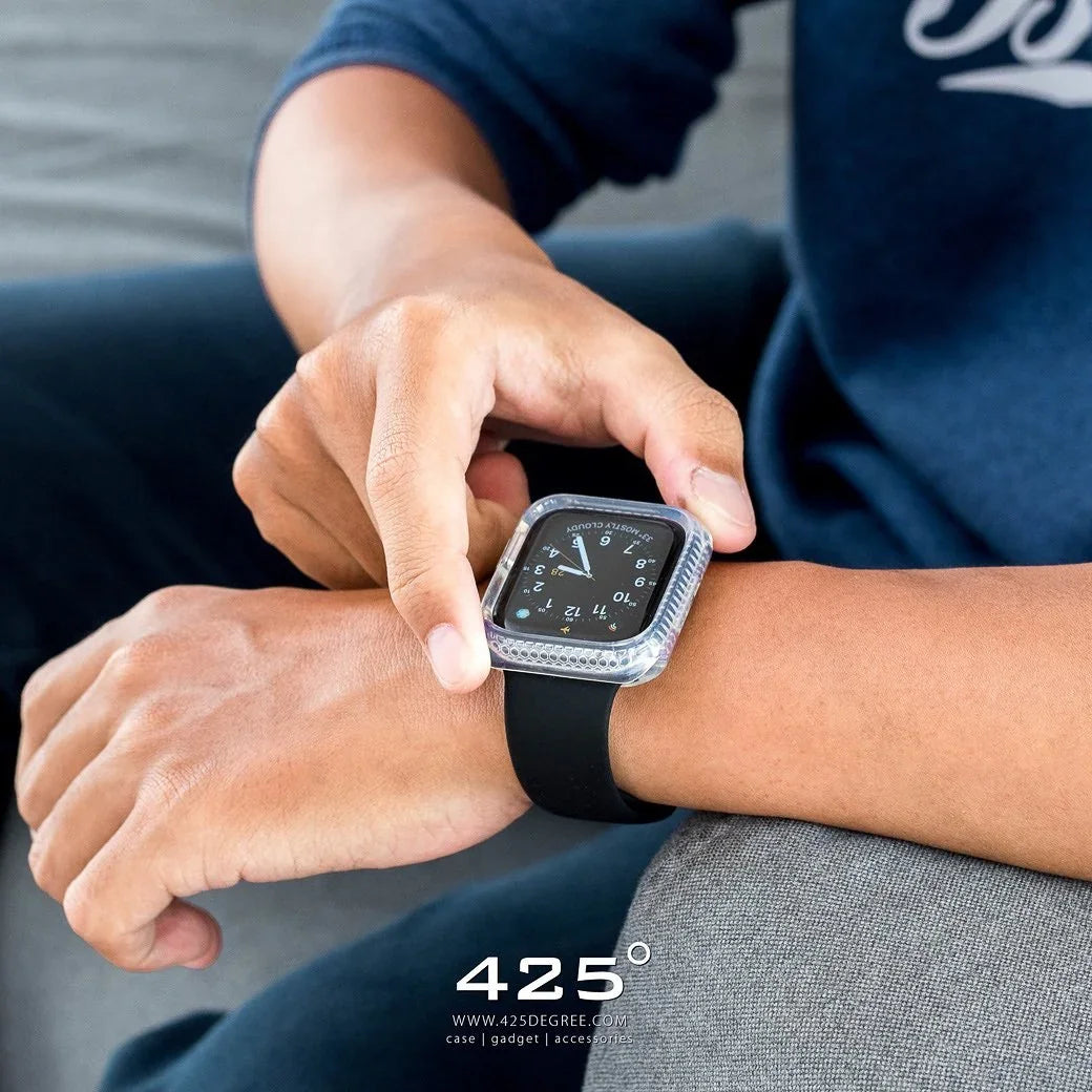 Itskins Spectrum Bumpur Case For Apple Watch 44/45 Mm - Smoke + Clear 2 Pcs - Tashqila Itskins Spectrum Bumpur Case For Apple Watch 44/45 Mm - Smoke + Clear 2 Pcs - Tashqila